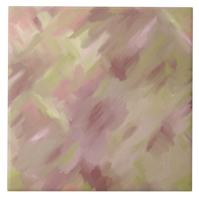 Soft Pink And Green Ceramic Tile (Front)