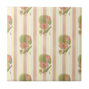 Soft pink and lotus flower ceramic tile