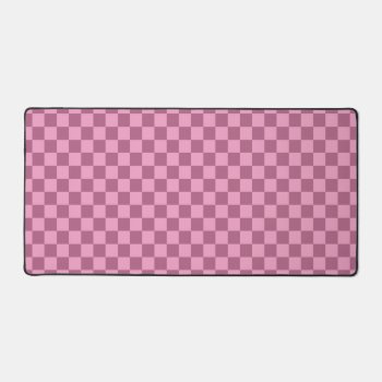 Soft Pink And Purple Checkered Pattern Desk Mat by FantasyCases at Zazzle