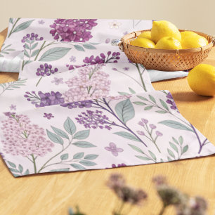 Soft Pink and Purple Lilac Floral Pattern Medium Table Runner