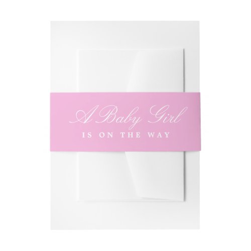 Soft Pink and White Baby Girl on the Way Invitation Belly Band