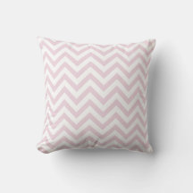 Soft Pink and White Chevron Pattern Pillow