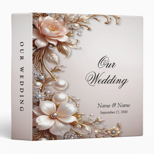 Soft Pink and White Flowers Album Binder