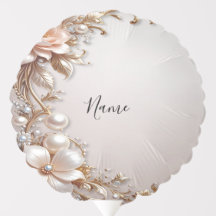 Soft Pink and White Flowers Balloon