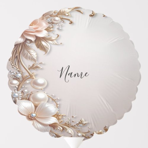 Soft Pink and White Flowers Balloon