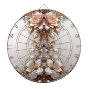 Soft Pink and White Flowers Dartboard