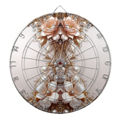 Soft Pink and White Flowers Dartboard