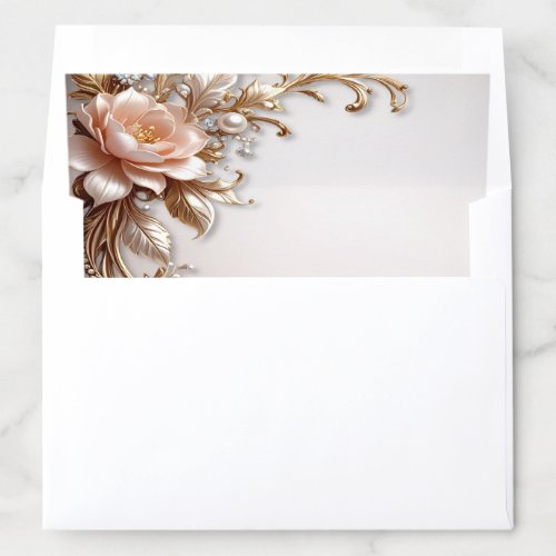 Soft Pink and White Flowers Envelope Liner