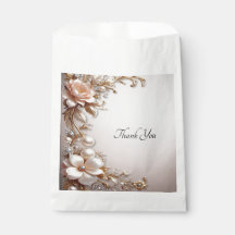 Soft Pink and White Flowers Favor Bag