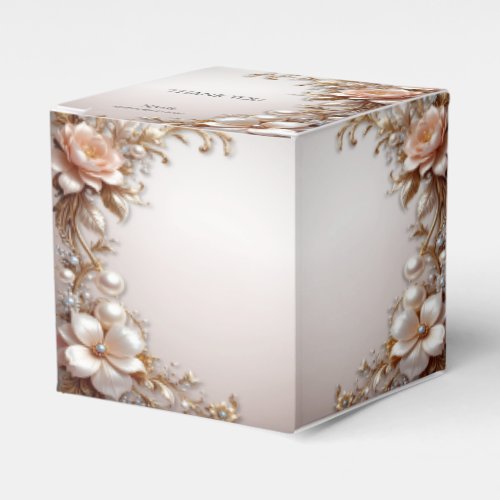 Soft Pink and White Flowers Favor Box