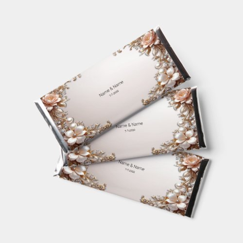 Soft Pink and White Flowers Hershey Bar Favors