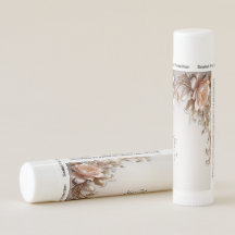 Soft Pink and White Flowers Lip Balm