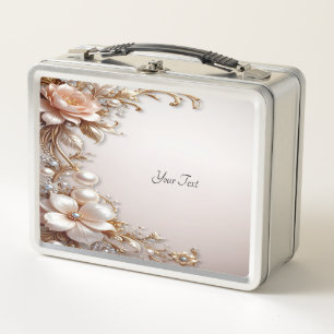 Soft Pink and White Flowers Lunch box