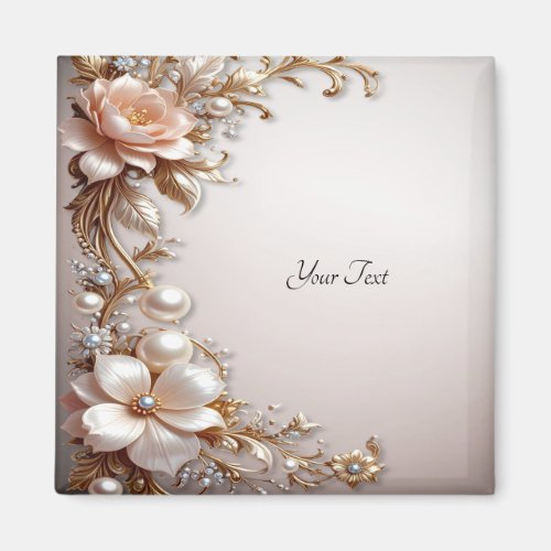 Soft Pink and White Flowers Magnet