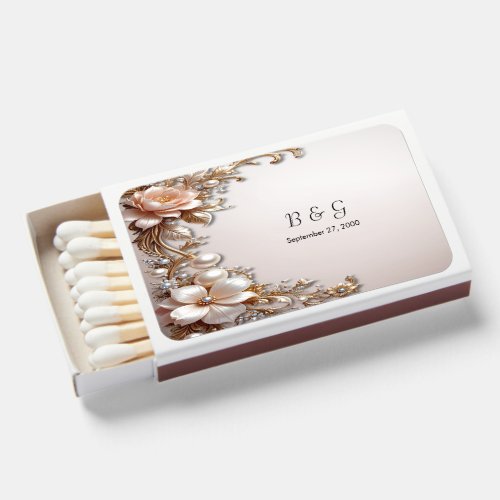 Soft Pink and White Flowers Matchboxes