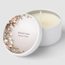 Soft Pink and White Flowers Mini Candle Favors