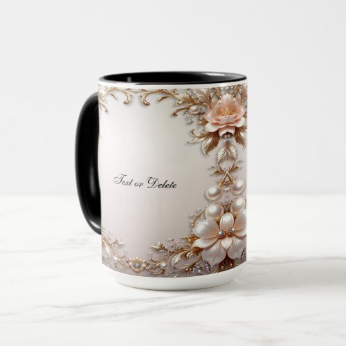 Soft Pink and White Flowers Mug