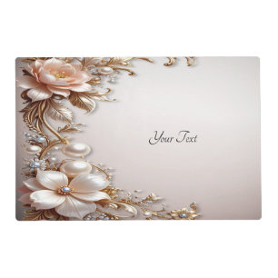 Soft Pink and White Flowers Paper Placemat