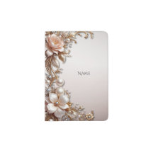Soft Pink and White Flowers Passport Holder
