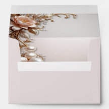 Soft Pink and White Flowers Pearls Envelope