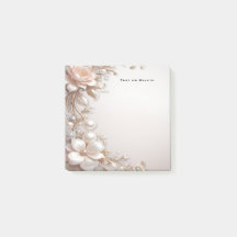 Soft Pink and White Flowers Post it Notes