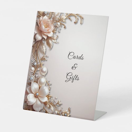 Soft Pink and White Flowers Tabletop Signs