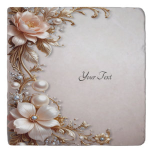 Soft Pink and White Flowers Trivet