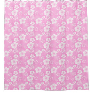 Soft Pink And White Hawaii Turtle Shower Curta Shower Curtain