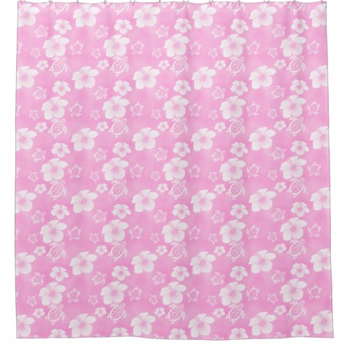 Soft Pink And White Hawaii Turtle Shower Curta Shower Curtain