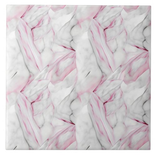 Soft pink and white marble ceramic tile