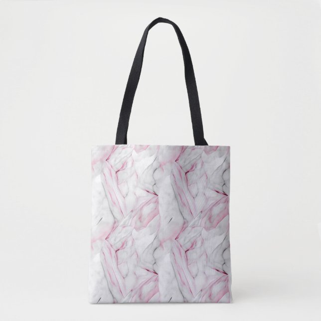 Soft pink and white marble tote bag (Front)