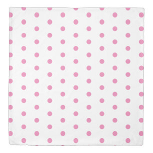 Soft Pink and White Polka Dot Reversible Duvet Cover