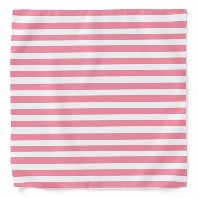 Soft Pink and White Stripes  Bandana (Front)
