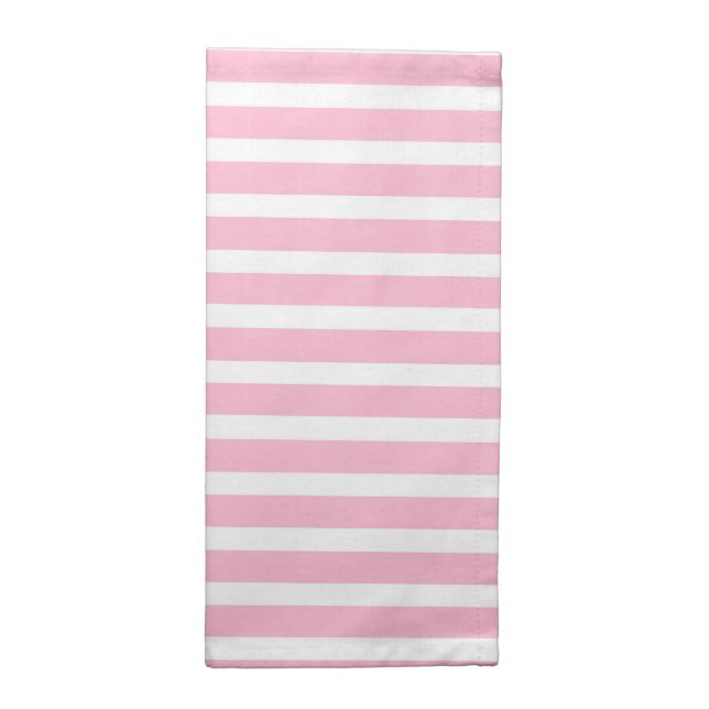 Soft Pink and White Stripes Cloth Napkin (Half Fold)