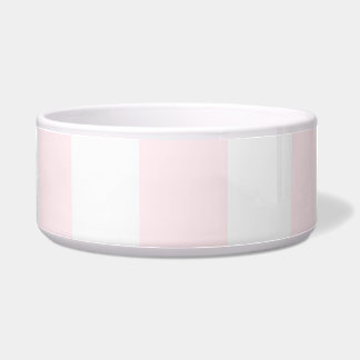 Soft Pink and White Stripes Dog Pet Bowl