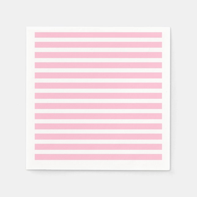 Soft Pink and White Stripes Napkins (Front)