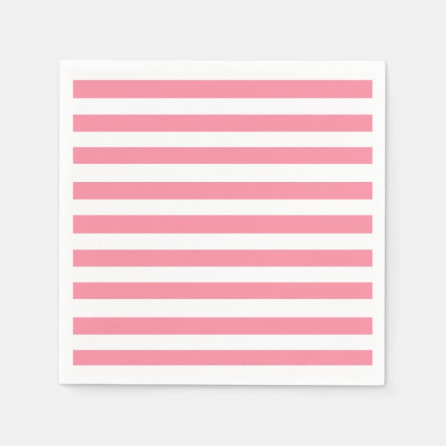 Soft Pink and White Stripes  Napkins (Front)