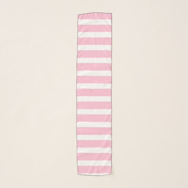 Soft Pink and White Stripes Scarf (Front)