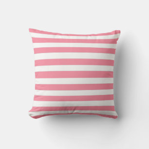 Soft Pink and White Stripes  Throw Pillow