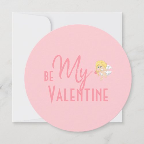 Soft Pink Be My Valentine Valentines Day Card