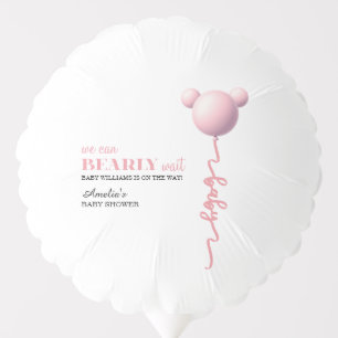 Soft Pink Bear Balloon Bearly Wait Girl