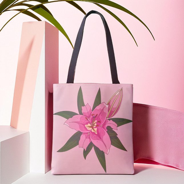 Soft Pink Blooming Lily  Grocery Bag (Soft Pink Blooming Lily Grocery Bag)
