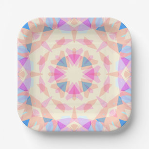 Soft Pink Blue Magic Star Birthday Rainbow Decor Paper Plates