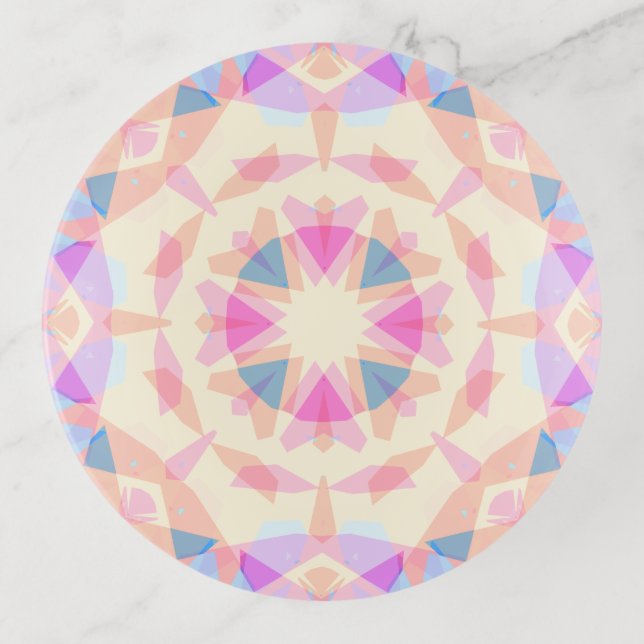 Soft Pink Blue Magic Star Halloween Rainbow Decor Trinket Tray (Front)