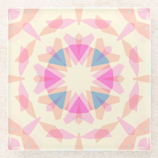 Soft Pink Blue Magic Star Pastel Eclectic Decor Glass Coaster