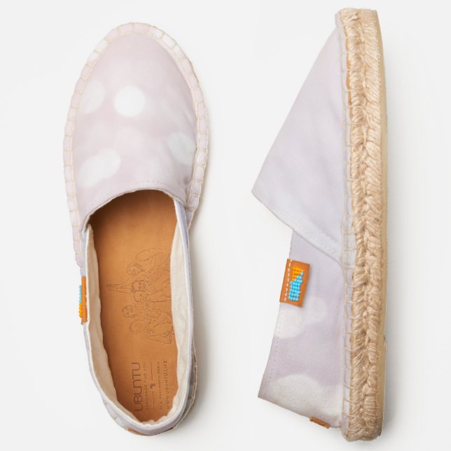 Soft Pink Blue Pastel sparkly bokeh Abstract Espadrilles (Side)