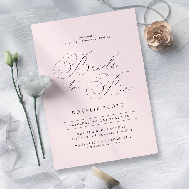 Soft Pink Blush Formal Vintage Airy Bridal Shower Invitation (Creator Uploaded)