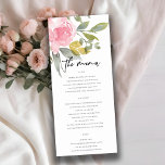 SOFT PINK BLUSH ROSE WATERCOLOR FLORAL WEDDING MENU<br><div class="desc">If you need any further customisation please feel free to message me on yellowfebstudio@gmail.com.</div>