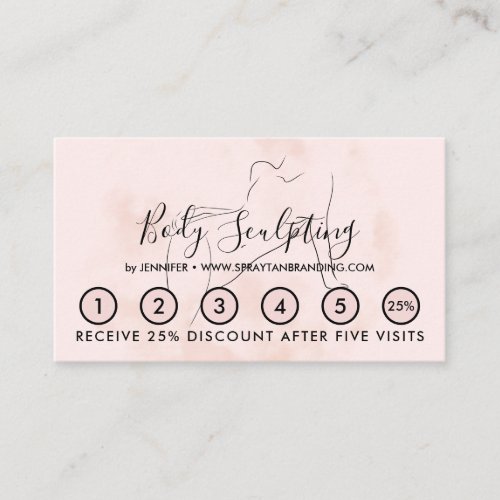 Soft pink Body sculpting contouring spa Business Card