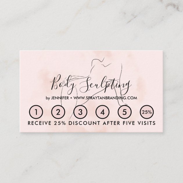 Soft pink Body sculpting contouring spa Business Card